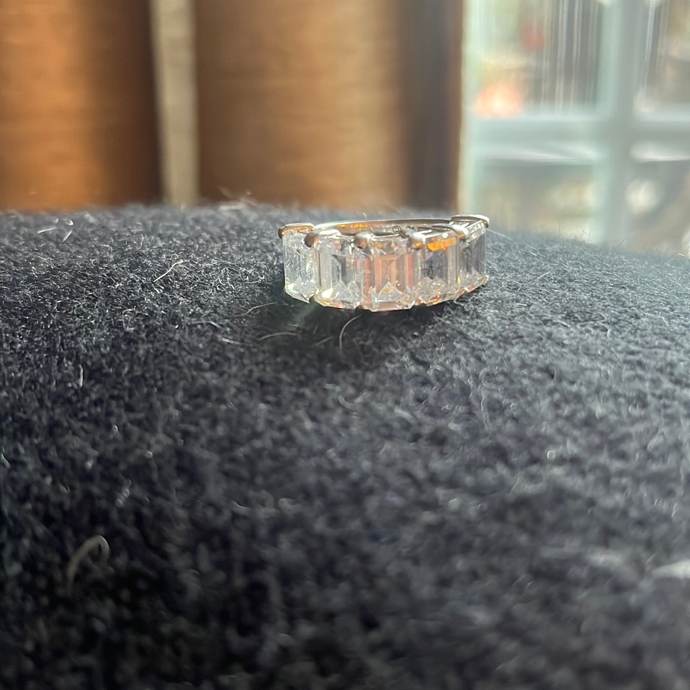 Silver Diamond Ring - image 1